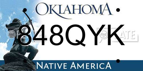 848QYK Oklahoma License Plate