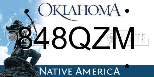 848QZM Oklahoma License Plate