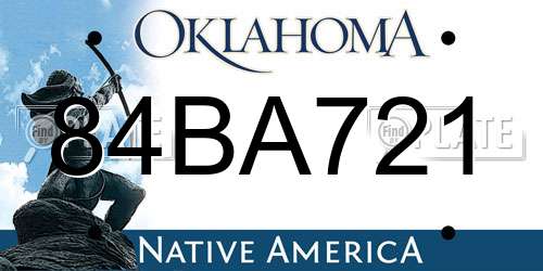 84BA721 Oklahoma License Plate