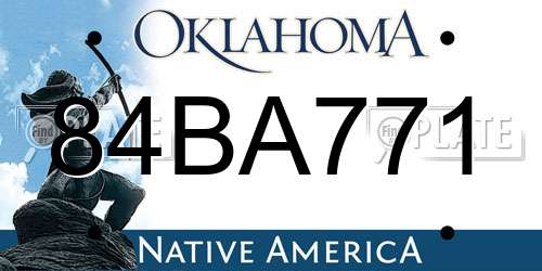 84BA771 Oklahoma License Plate