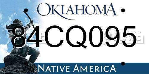84CQ095 Oklahoma License Plate