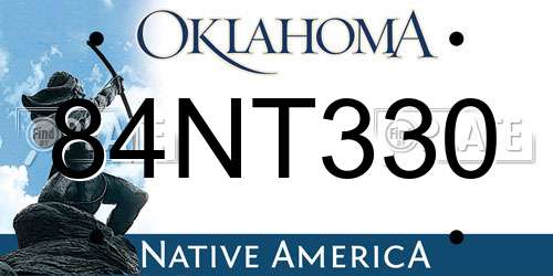 84NT330 Oklahoma License Plate
