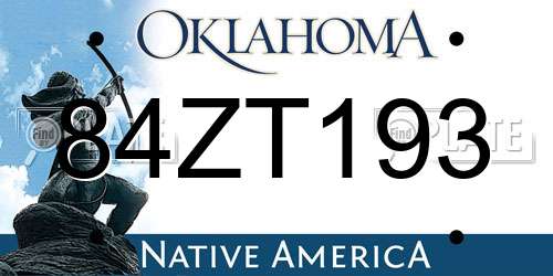 84ZT193 Oklahoma License Plate