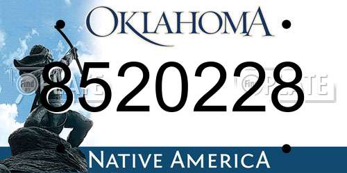 8520228 Oklahoma License Plate