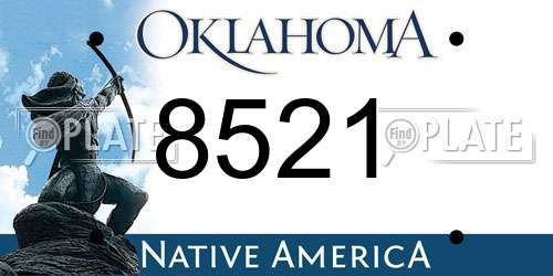 8521 Oklahoma License Plate