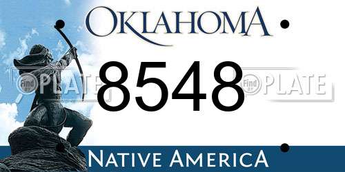 8548 Oklahoma License Plate