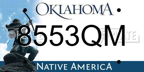 8553QM Oklahoma License Plate