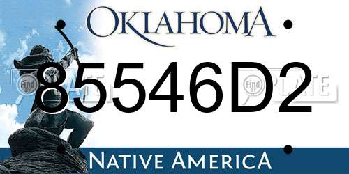 85546D2 Oklahoma License Plate
