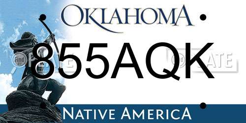 855AQK Oklahoma License Plate