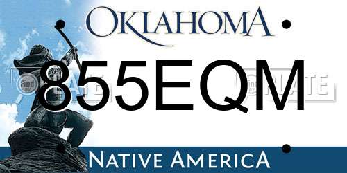 855EQM Oklahoma License Plate
