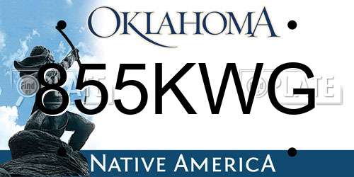 855KWG Oklahoma License Plate