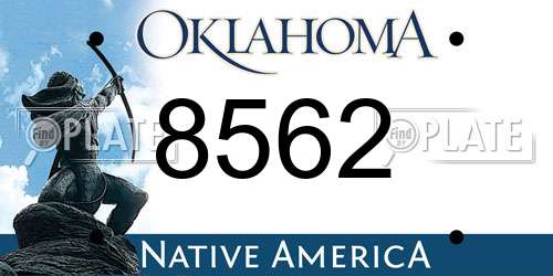 8562 Oklahoma License Plate