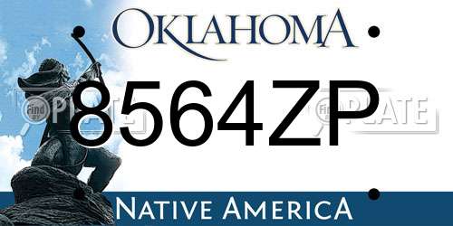 8564ZP Oklahoma License Plate