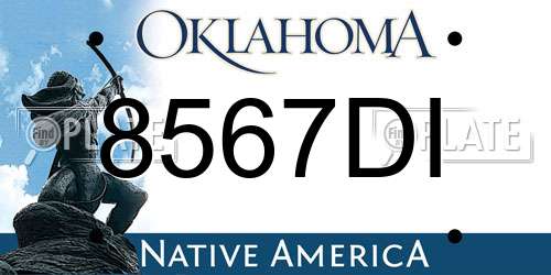 8567DI Oklahoma License Plate