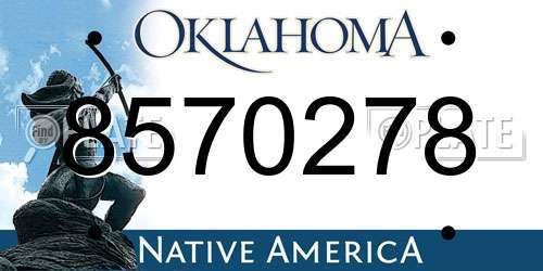8570278 Oklahoma License Plate