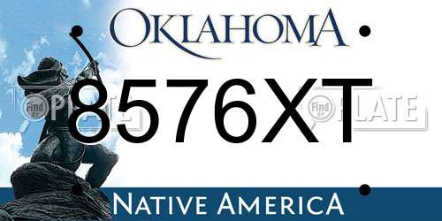 8576XT Oklahoma License Plate