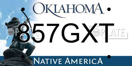 857GXT Oklahoma License Plate