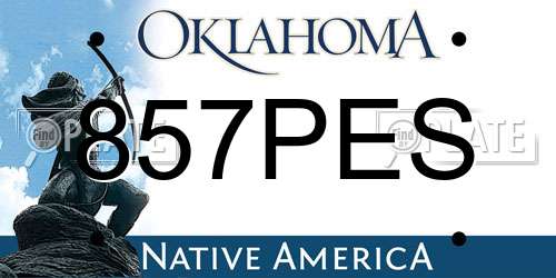 857PES Oklahoma License Plate