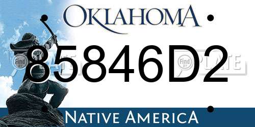 85846D2 Oklahoma License Plate