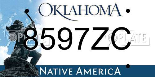 8597ZC Oklahoma License Plate