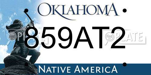 859AT2 Oklahoma License Plate