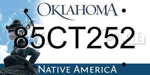 85CT252 Oklahoma License Plate