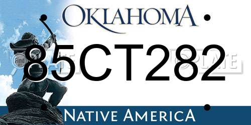 85CT282 Oklahoma License Plate