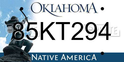 85KT294 Oklahoma License Plate