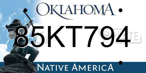 85KT794 Oklahoma License Plate