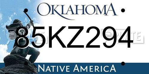 85KZ294 Oklahoma License Plate
