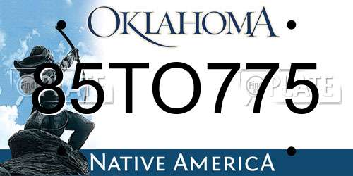 85TO775 Oklahoma License Plate