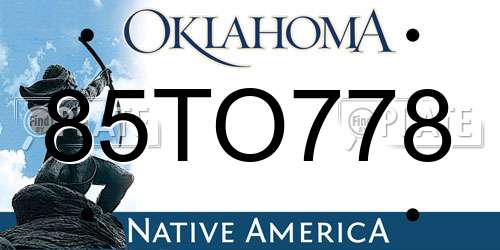 85TO778 Oklahoma License Plate