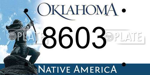 8603 Oklahoma License Plate