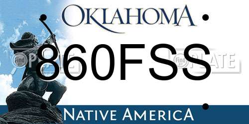 860FSS Oklahoma License Plate