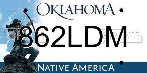 862LDM Oklahoma License Plate