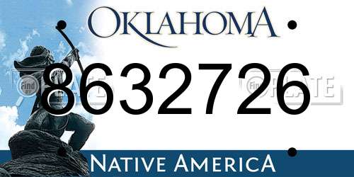 8632726 Oklahoma License Plate