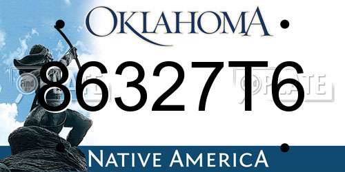 86327T6 Oklahoma License Plate