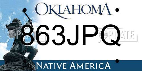 863JPQ Oklahoma License Plate