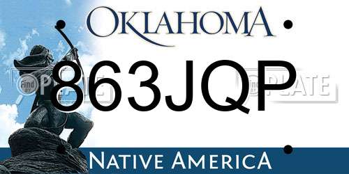 863JQP Oklahoma License Plate