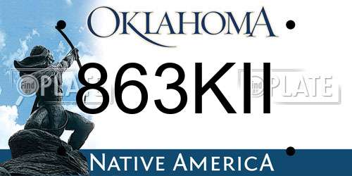 863KII Oklahoma License Plate