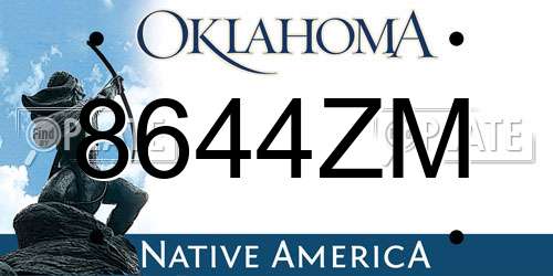 8644ZM Oklahoma License Plate