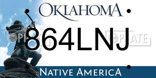 864LNJ Oklahoma License Plate
