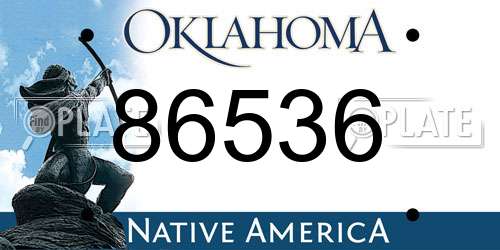 86536 Oklahoma License Plate