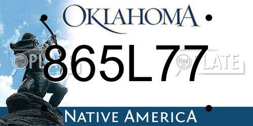 865L77 Oklahoma License Plate