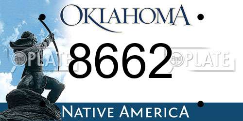 8662 Oklahoma License Plate