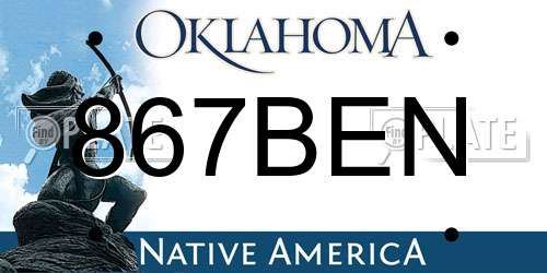867BEN Oklahoma License Plate