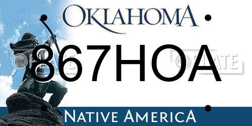 867HOA Oklahoma License Plate