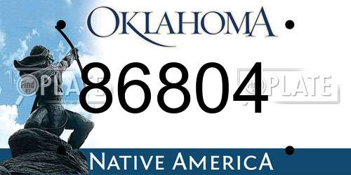 86804 Oklahoma License Plate