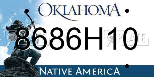 8686H10 Oklahoma License Plate