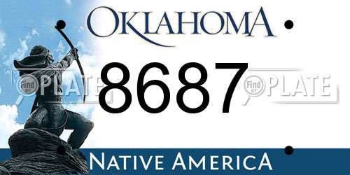 8687 Oklahoma License Plate